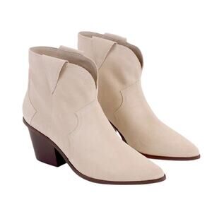 Kaanas Ares Cowboy Ankle Bootie Suede Pull On Pointed Toe Western Festival Sz 7M